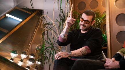 Nega, de Los Chikos del Maíz, durante la entrevista.