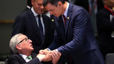 Juncker, Tusk y Sánchez