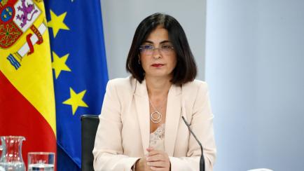MADRID, SPAIN - AUGUST 27: The Minister of Territorial Policy and Public Function, Carolina Darias attends during the media appearance after the Multisectorial Conference, on August 27, 2020 in Madrid, Spain. (Photo by Oscar J. Barroso Europa Pr...