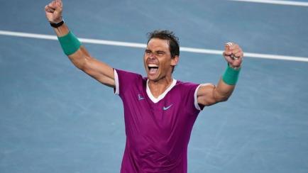 Rafa Nadal celebra su victoria en el Open de Australia.