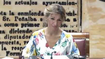 Yolanda Díaz, en la Comisión de Trabajo.
