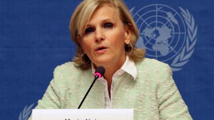 GENEVA, SWITZERLAND - MAY 7:  Maria Neira, Director of Public Health and Environment of World Health Organization (WHO) speaks in a press conference in Geneva, Switzerland on May 7, 2014. According to the WHO's report, air quality of the many ci...