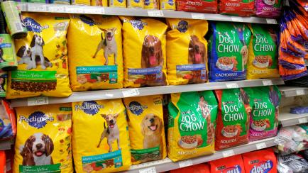 Disco Supermarket shelves of dry dog food, in Avenida Callao. (Photo by: Jeffrey Greenberg/Universal Images Group via Getty Images)