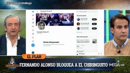 La imagen del bloqueo de Alonso a la cuenta de 'El Chiringuito'.