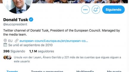 Captura del tuit de Tusk