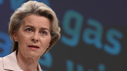 European Commission President Ursula von der Leyen speaks during a press conference after the College meeting on the 'Save gas for a safe winter' package at the EU headquarters in Brussels on July 20, 2022. - The European Commission urged EU cou...
