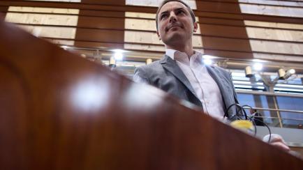 MADRID, SPAIN - SEPTEMBER 13: The Secretary General of the PSOE-M, Juan Lobato, on his arrival at the second day of the debate on the State of the Region, in the Assembly of Madrid, on 13 September, 2022 in Madrid, Spain. The opposition parliame...