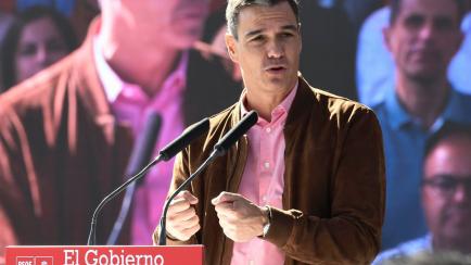 El presidente del Gobierno, Pedro Sánchez, durante un evento del PSOE, en Getafe, este sábado.