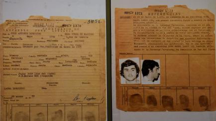 Documents that form part of the "Archives of Terror" are seen at the Documentation and Archive Center for Human Rights Defense, at the Justice Palace in Asuncion, on January 16, 2019. - The archives that were found in 1992 at a police station in...