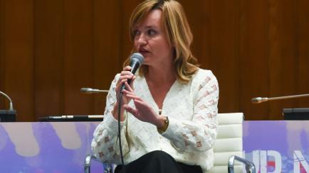 La ministra de Educación y Formación Profesional y portavoz del partido socialista (PSOE), Pilar Alegría.