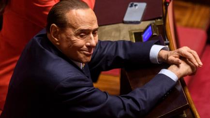 ROME, ITALY - OCTOBER 13: Silvio Berlusconi attends the first session of the 19th legislature at the Senate, on October 13, 2022 in Rome, Italy. Italians voted in the 2022 Italian general election on 25 September which was called after the disso...