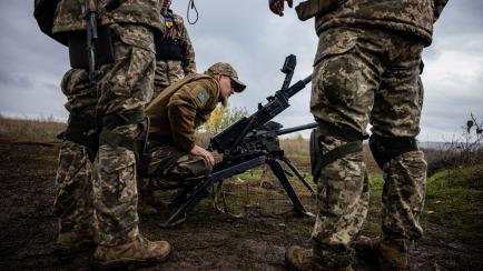 Soldados del ejército ucraniano en el Donetsk.