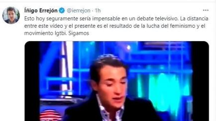 El tuit de Errejón sobre el vídeo de Crónicas Marcianas.