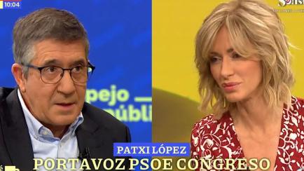 Un instante de la entrevista a Patxi López en 'Espejo Público'.