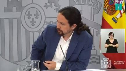 Pablo Iglesias en rueda de prensa. 