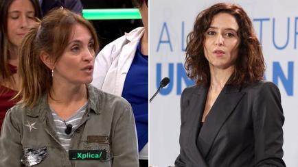 Edurne de la Plaza, enfermera, y la presidenta de la Comunidad de Madrid, Isabel Díaz Ayuso.