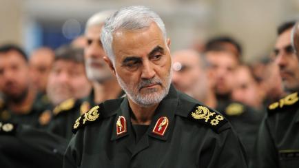 TEHRAN, IRAN - (ARCHIVE): A file photo dated September 18, 2016 shows Iranian Revolutionary Guards' Quds Force commander Qasem Soleimani during Iranian Supreme Leader Ayatollah Ali Khamenei's meeting with Revolutionary Guards, in Tehran, Iran. T...