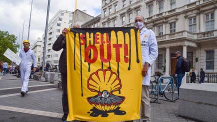 Protesta de Extinction Rebellion contra la petrolera Shell
