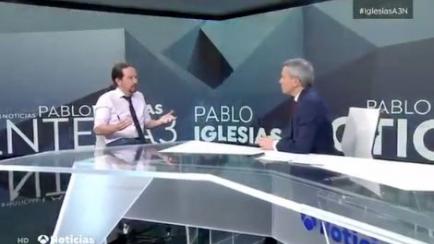 Pablo Iglesias y Vicente Vallés. 