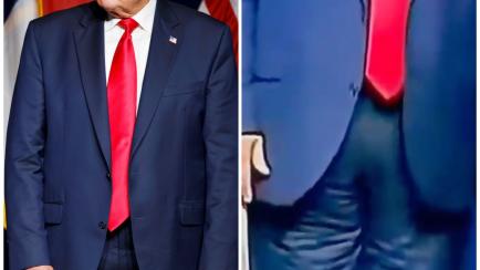 Donald Trump, con los pantalones al revés.