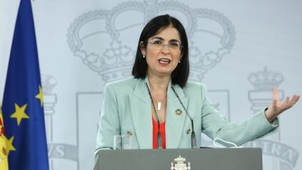 MADRID, SPAIN, SPAIN - JULY 14: The Minister of Health, Carolina Darias, during the press conference after the Interterritorial Health Council, on July 14, 2021, in Madrid (Spain). The Ministry of Health and the Ministers of Health of the Autono...
