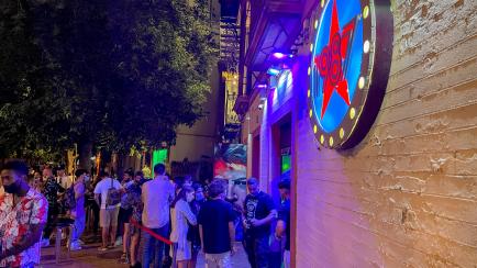 SEVILLE. ANDALUSIA, SPAIN, SPAIN - MAY 15: Queues at a nightclub in the Alameda de Hercules, the only place that can be open until 2 am May 15, 2021 in Seville, Andalusia. (Photo By Eduardo Briones/Europa Press via Getty Images)