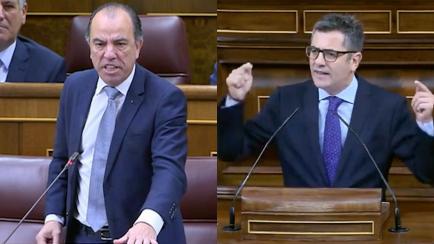 Carlos García Adanero (Vox) y Félix Bolaños (PSOE) en el Congreso de los Diputados