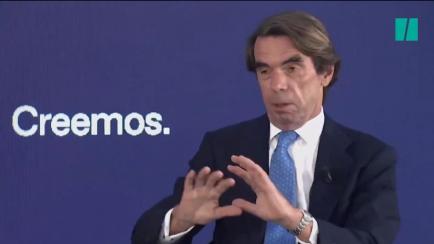 José María Aznar, durante su charla.