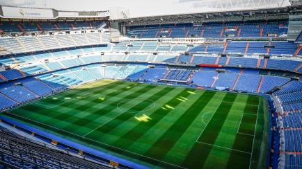 MADRID, SPAIN - MARCH 12: Illustration, general view of the empty Santiago Bernabeu stadium on March 12, 2020 in Madrid, Spain. (Photo by Oscar J. Barroso / AFP7 / Europa Press Sports via Getty Images)