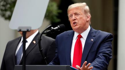 President Donald Trump speaks during a news conference in the Rose Garden of the White House, Friday, May 29, 2020, in Washington. (AP Photo/Alex Brandon)