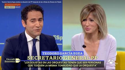 García Egea y Susanna Griso, en 'Espejo Público'.