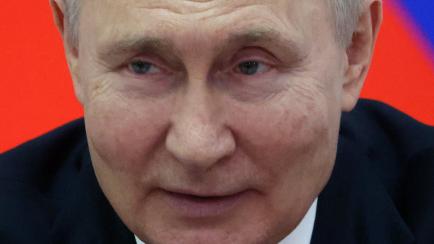 Retrato de Vladimir Putin en una foto de archivo