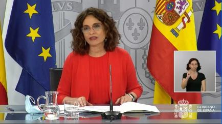 María Jesús Montero, este martes en la rueda de prensa tras el Consejo de Ministros.