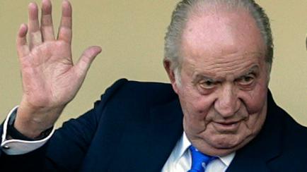 FILE - In this file photo dated Sunday, June 2, 2019, Spain's former King Juan Carlos waves at the bullring in Aranjuez, Spain.  The royal family’s website on Monday Aug. 3, 2020, published a letter from Spain’s former monarch, King Juan Car...