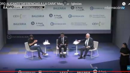Pablo Iglesias y José Manuel García-Margallo, en el acto en Alicante.
