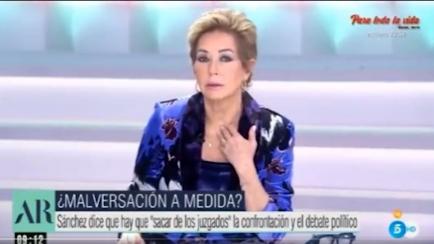 Ana Rosa Quintana, en su comentado momento en Telecinco.