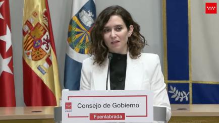 Ayuso en una comparecencia.