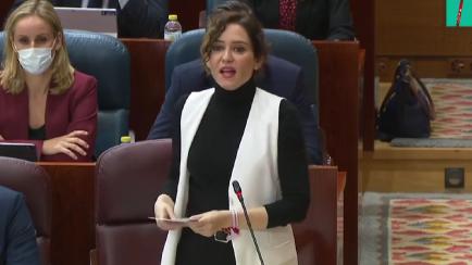 Isabel Díaz Ayuso en la Asamblea de Madrid.