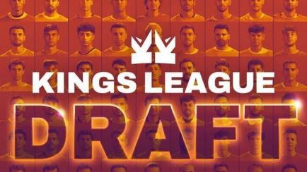 Cartel promocional de la Kings League InfoJobs en la noche del anuncio del draft.