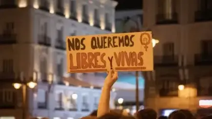 Manifestación en Madrid contra la violencia machista.