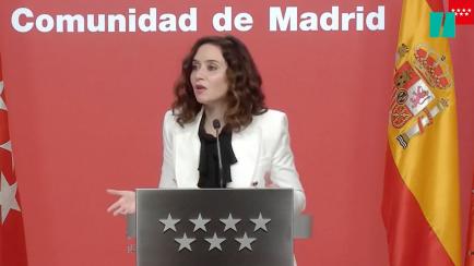 Isabel Díaz Ayuso, presidenta de la Comunidad de Madrid, en rueda de prensa