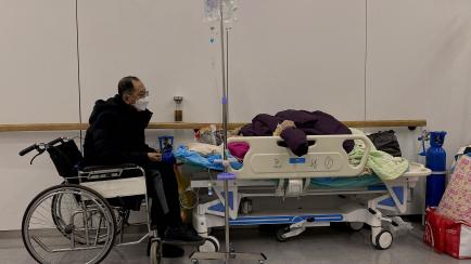 Pacientes de covid en el hospital de Tianjin (China), el pasado 28 de diciembre.