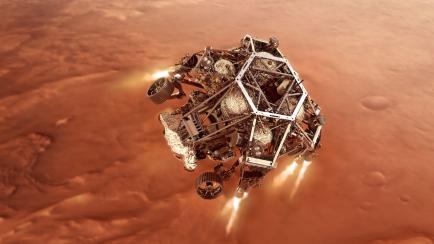 Recreación del NARS Perseverance Rover en Marte.