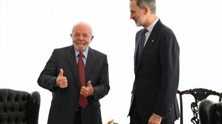 Lula da Silva (izq) y Felipe VI (der) este lunes.