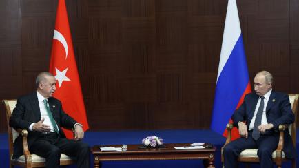 Foto de archivo del presidente de Turquía, Recep Tayyip Erdogan, y el presidente de Rusia, Vladimir Putin.