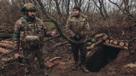 Soldados ucranianos cerca de Donetsk 
