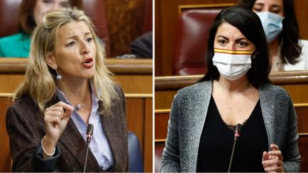 Foto de archivo de Yolanda Díaz y Macarena Olona.