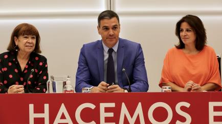 Pedro Sánchez, durante la reunión de la Ejecutiva Federal del PSOE en la que hizo balance de las medidas llevadas a cabo esta legislatura.