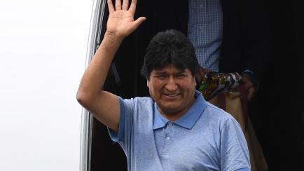 El expresidente de Bolivia Evo Morales, a su llegada a México, en noviembre de 2019, tras pedir asilo.  