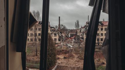 Edificios destrozados en Soledar